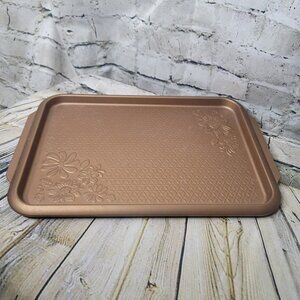 New Gibson Home Non-Stick 15” by 10” Copper Coated Flower Cookie Baking Sheet